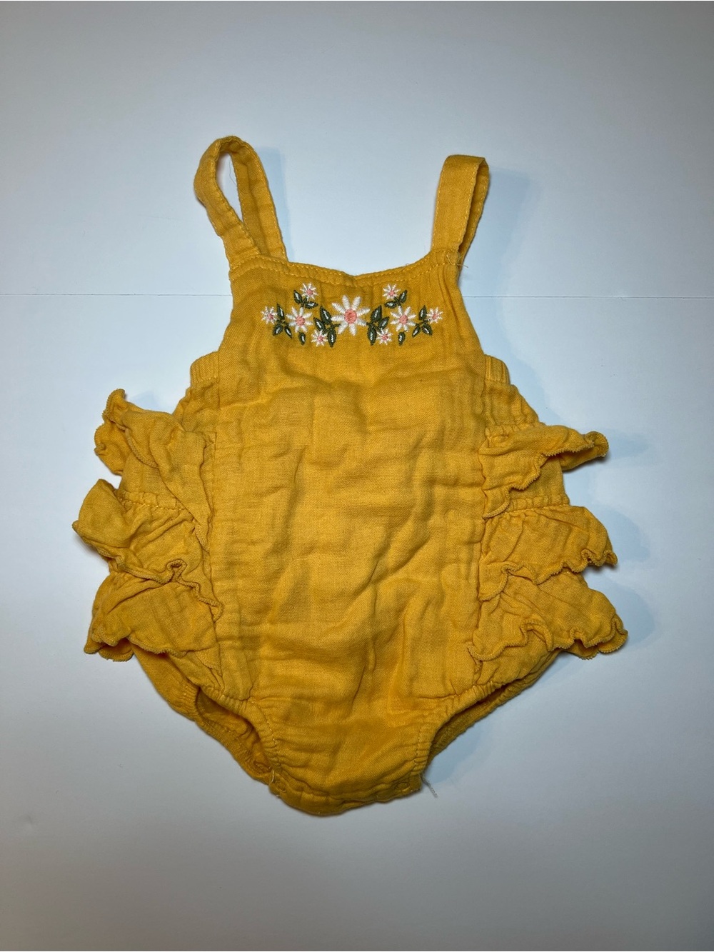 Angel Dear Muslin Ruffle Sunsuit/Romper‎ size 3-6 months